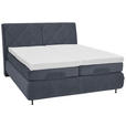 BOXSPRINGBETT 180/200 cm  in Blaugrau  - Blaugrau/Schwarz, KONVENTIONELL, Textil/Metall (180/200cm) - Dieter Knoll