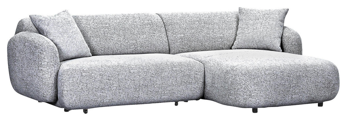 ECKSOFA Flachgewebe Schwarz, Weiss  - Weiss/Schwarz, Modern, Kunststoff/Textil (275/162cm) - Carryhome