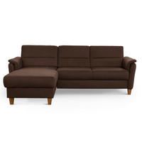 ECKSOFA PALMERA V Dunkelbraun Mikrofaser  - Eichefarben/Dunkelbraun, KONVENTIONELL, Holz/Textil (163/244cm) - Sit & More