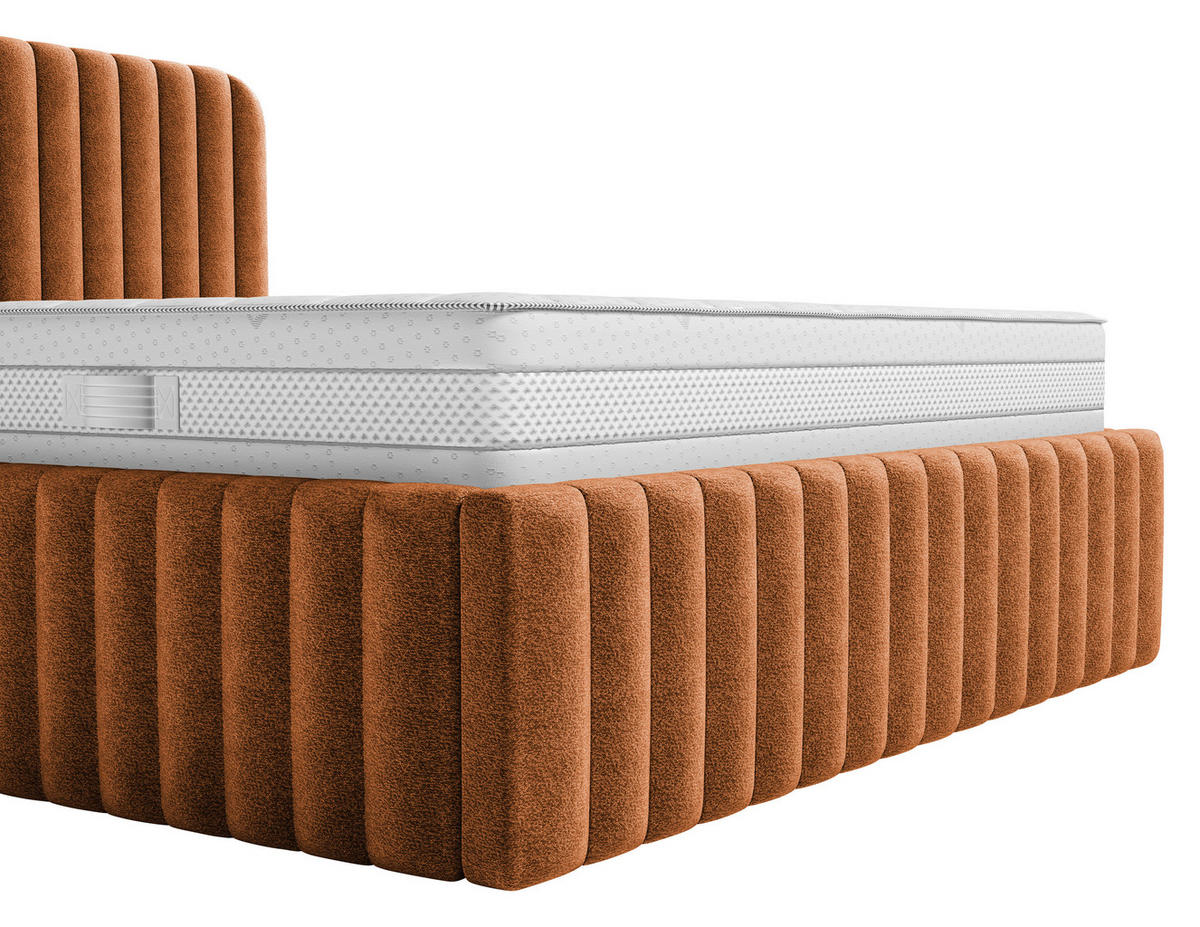 POLSTERBETT 180/200 cm  Terracotta  - Terracotta/Schwarz, Modern, Holz/Holzwerkstoff (180/200cm) - MID.YOU