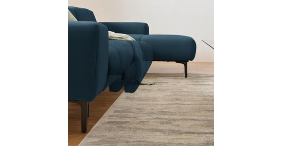 ECKSOFA in Chenille Blau 311/167 cm - Blau/Schwarz, Design, Textil/Metall (311/167cm) - Xora