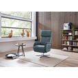 RELAXSESSEL in Leder Blaugrau  - Edelstahlfarben/Blaugrau, Design, Leder/Metall (70/124/85cm) - Cantus