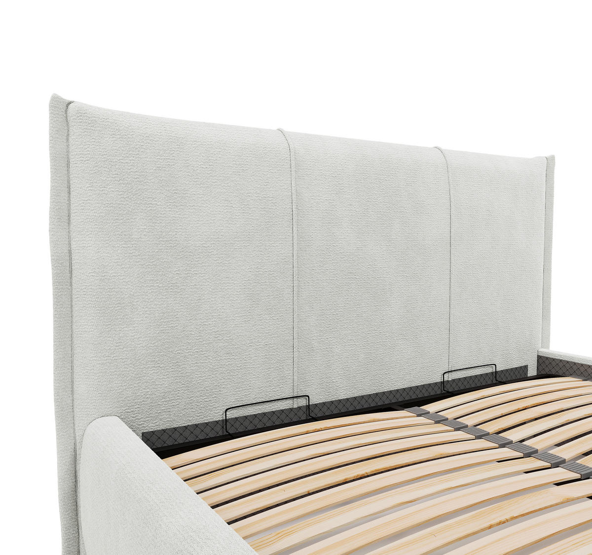 POLSTERBETT 180/200 cm  in Creme  - Creme/Schwarz, Modern, Holz/Holzwerkstoff (180/200cm) - MID.YOU