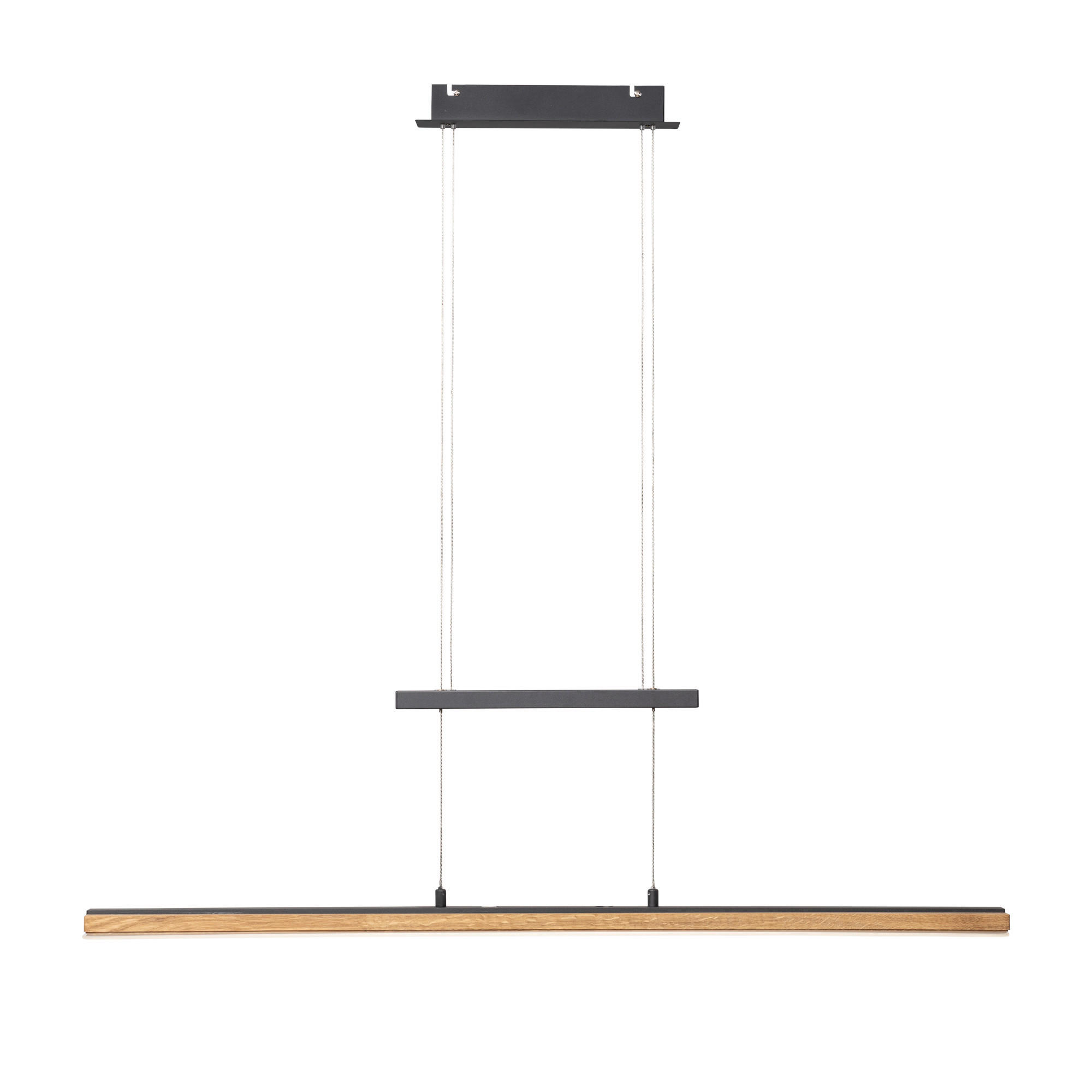 LED-HÄNGELEUCHTE 100/9/150 cm   - Schwarz, Natur, Holz/Metall (100/9/150cm) - Waldwelt