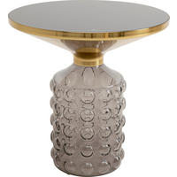 BEISTELLTISCH 50/50/52 cm Grau, Goldfarben rund  - Goldfarben/Grau, Design, Glas/Metall (50/50/52cm) - Kare-Design