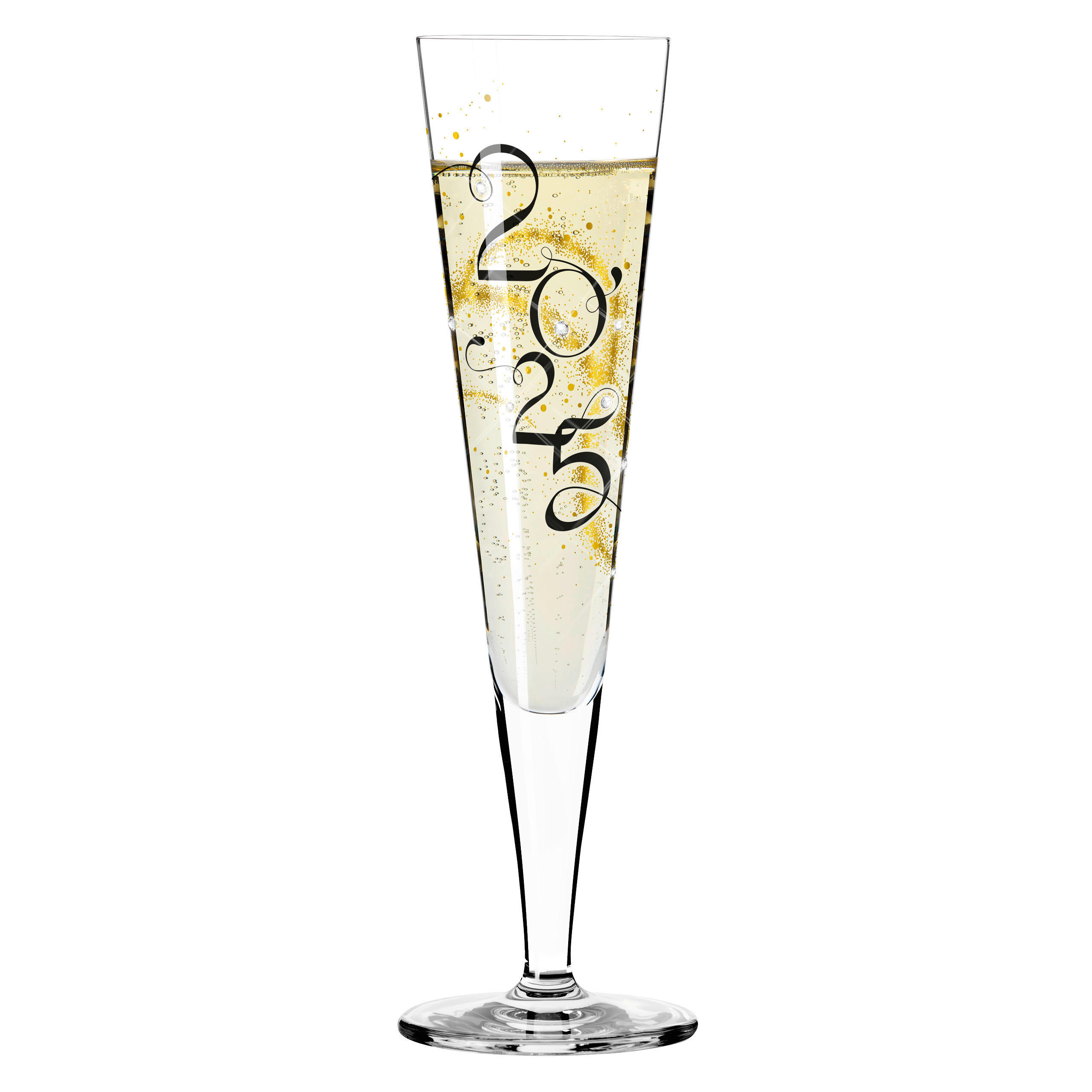 Thumbnail - Ritzenhoff Champagnerglas Brillantnach, Schwarz, Gold, Glas, 210 ml, 6.0x24x6.0 cm, Fsc, Made in Germany, Essen & Trinke...