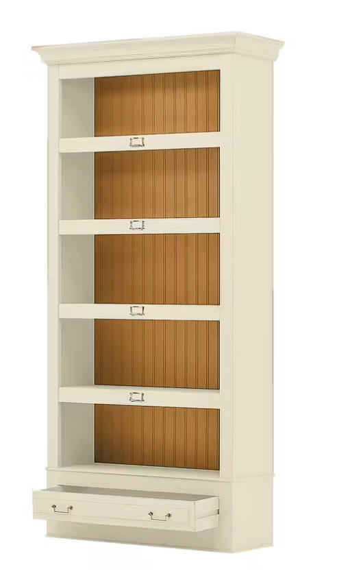 REGAL Pinie massiv Weiß  - Bronzefarben/Weiß, LIFESTYLE, Holz/Metall (117/238,5/46,5cm) - Livetastic