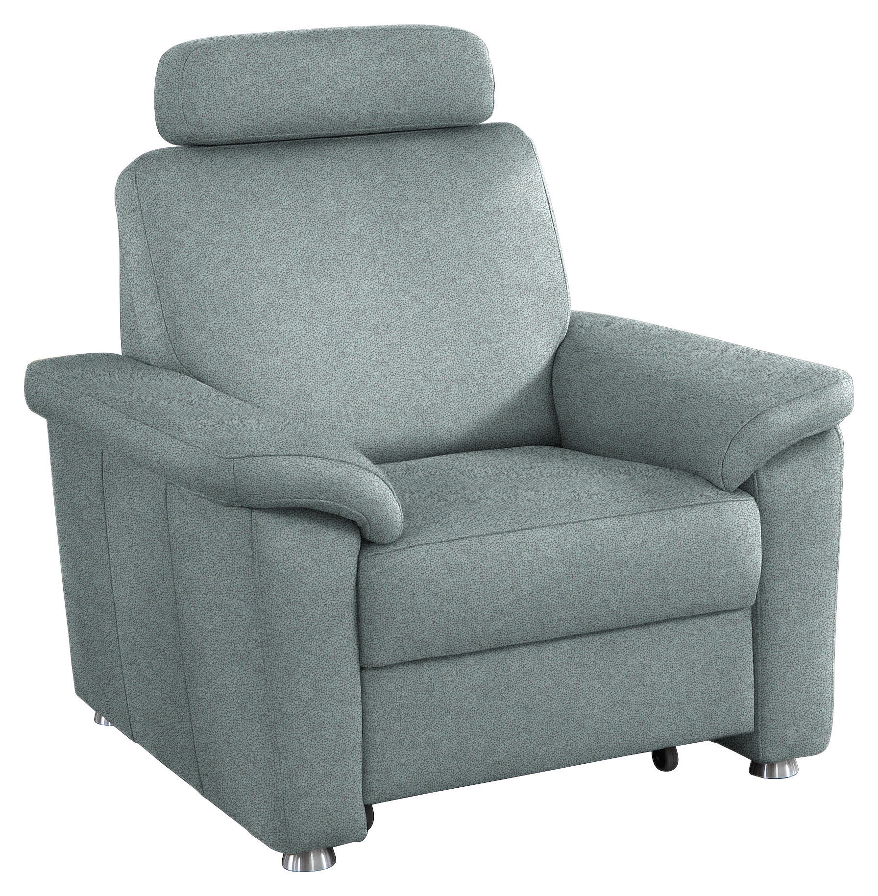 FERNSEHSESSEL Webstoff Salbeigrün  - Salbeigrün/Silberfarben, Konventionell, Textil/Metall (102/91/91-159cm) - Beldomo System