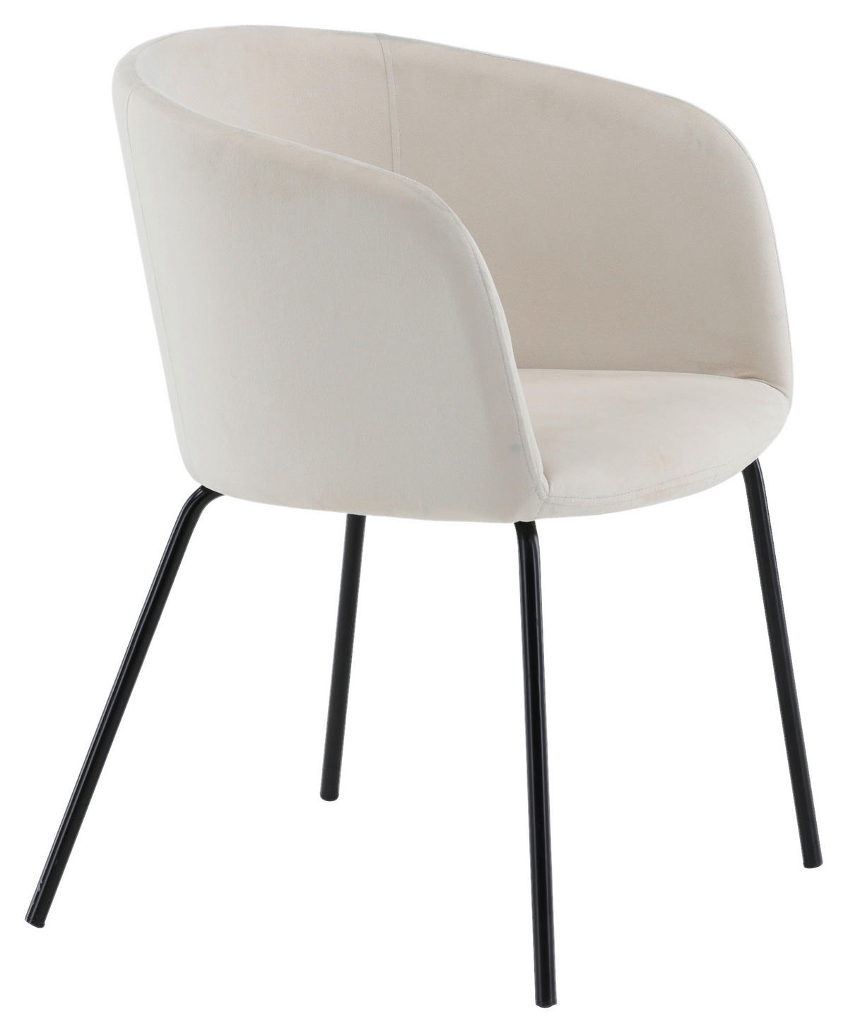 STUHL  in Eisen Samt Metall, Textil  - Beige/Schwarz, Design, Holz/Textil (55/78/55cm) - Livetastic