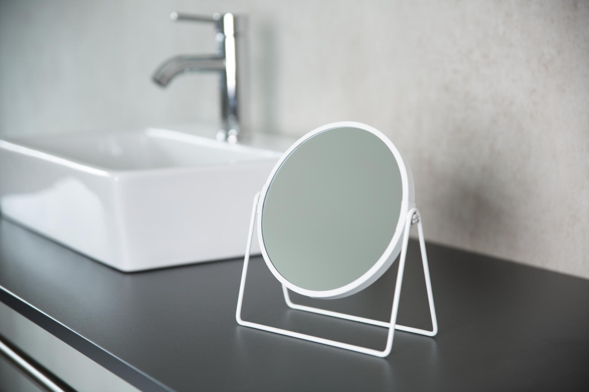 SCHMINKSPIEGEL 18,5/20,5 cm     - Weiß, Basics, Glas/Metall (18,5/20,5cm) - Sadena