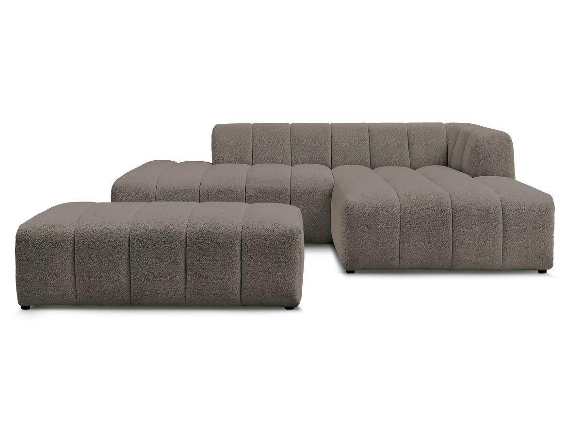 ECKSOFA  ANNECY Taupe Bouclé  - Taupe/Schwarz, MODERN, Kunststoff/Textil (262/170cm)