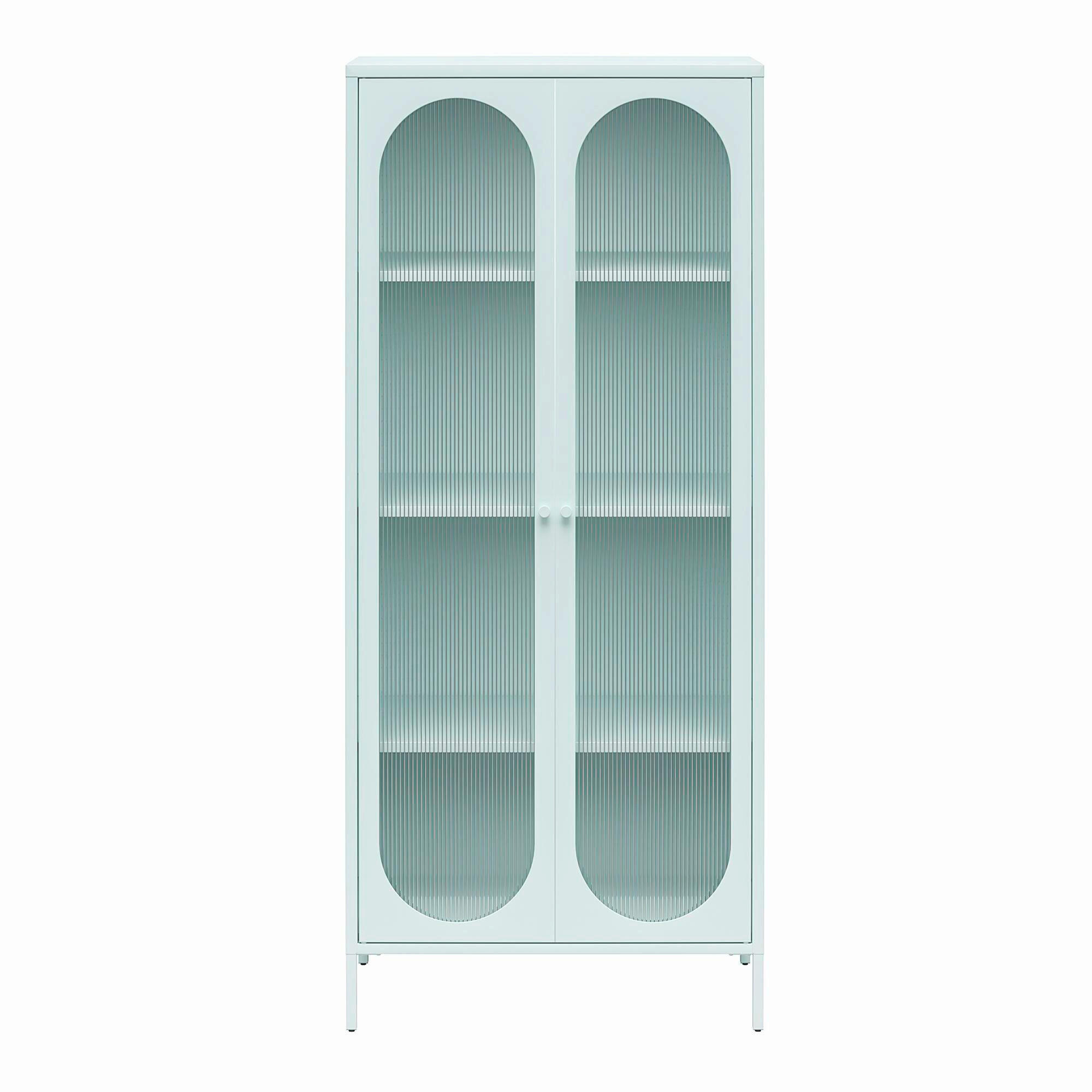 GARDEROBENSCHRANK Luna   in 80/186/40 cm  - Blau, Design, Glas/Metall (80/186/40cm) - MID.YOU