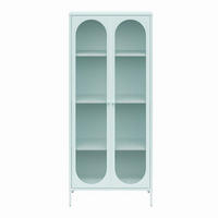GARDEROBENSCHRANK Luna  in 80/186/40 cm  - Blau, Design, Glas/Metall (80/186/40cm) - MID.YOU