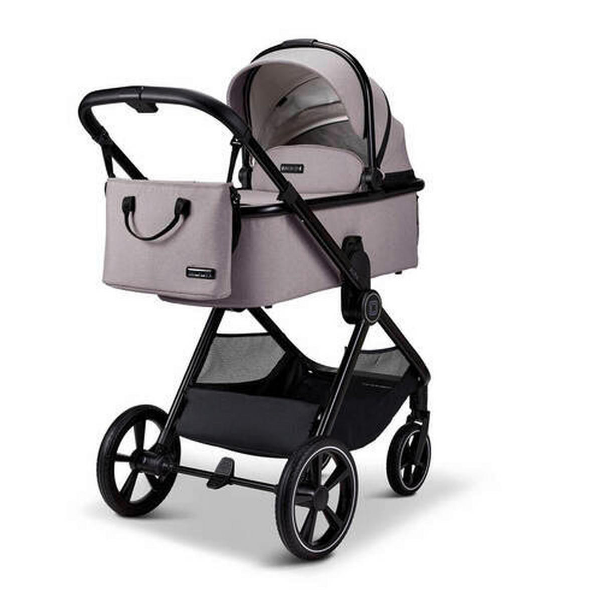 KINDERWAGENSET  Aura Set  Stone Melange  - Hellgrau, Basics (140/61/115cm) - Moon