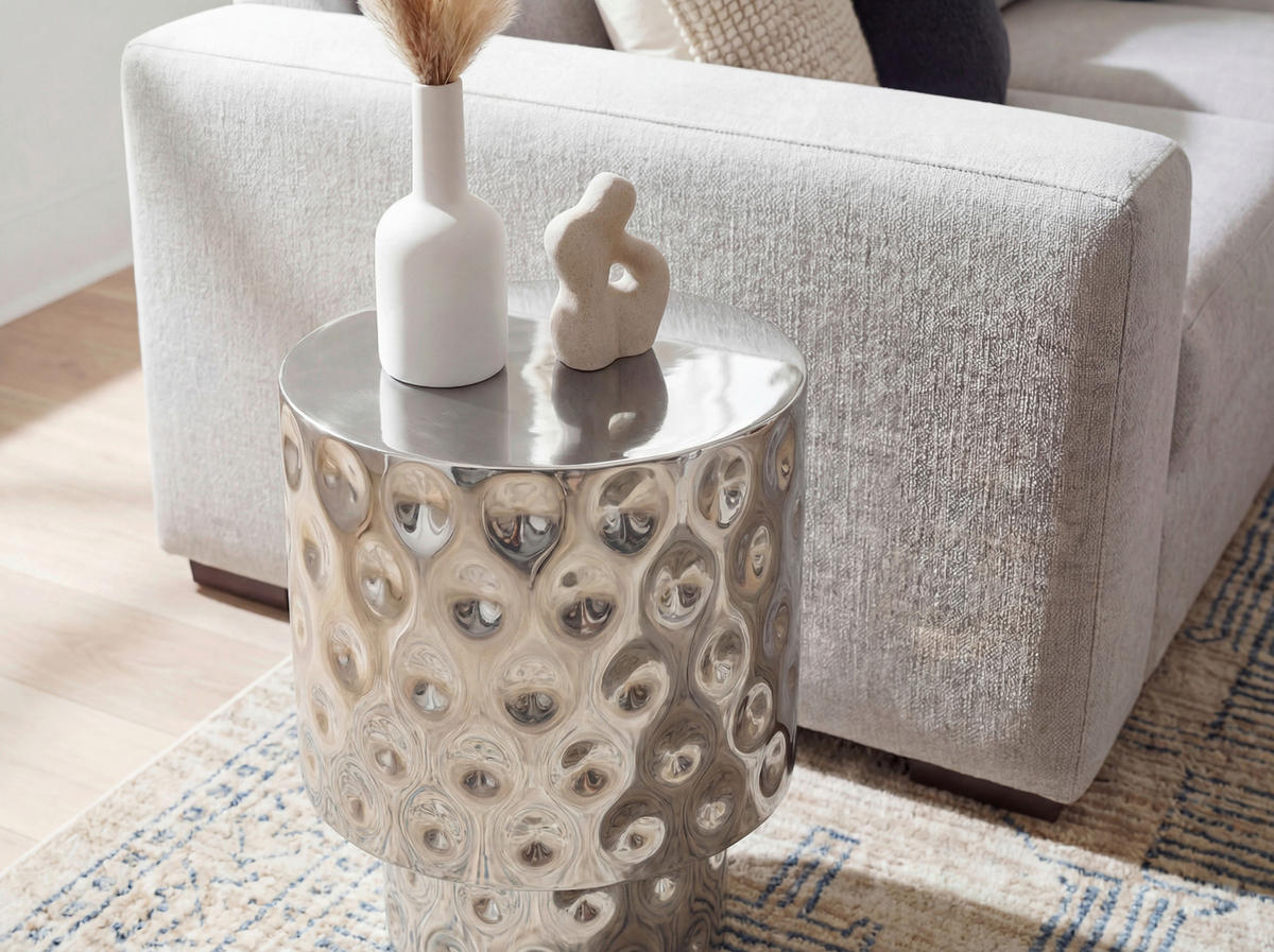 MIZICA, srebrne barve  - srebrne barve, Design, kovina (36/36/50cm) - Livetastic