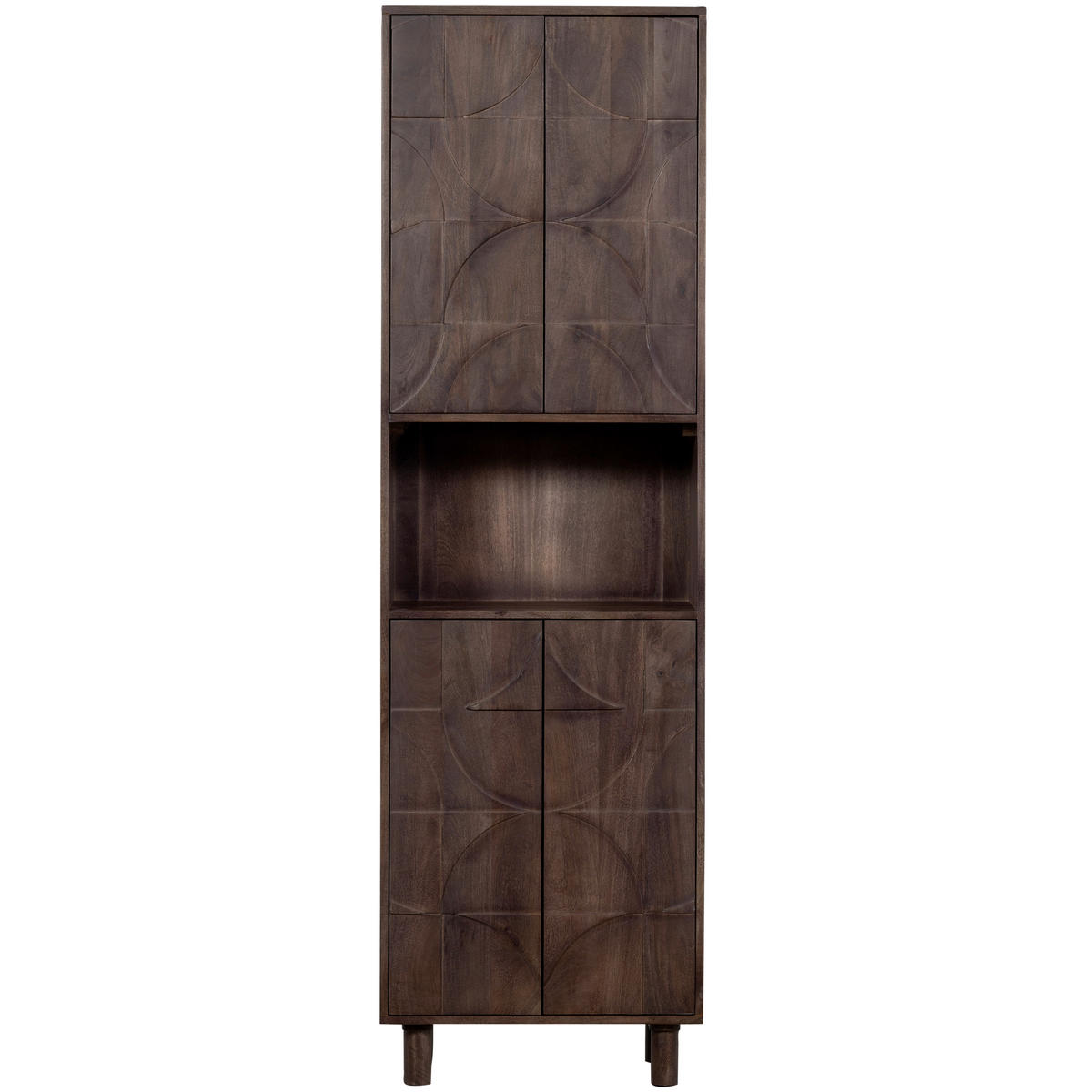 VITRINE in Mangoholz Walnussfarben  - Walnussfarben, Design, Holz (60/200/40cm) - Livetastic
