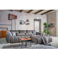 ECKSOFA in Webstoff Grau  - Silberfarben/Grau, MODERN, Kunststoff/Textil (304/218cm) - Carryhome