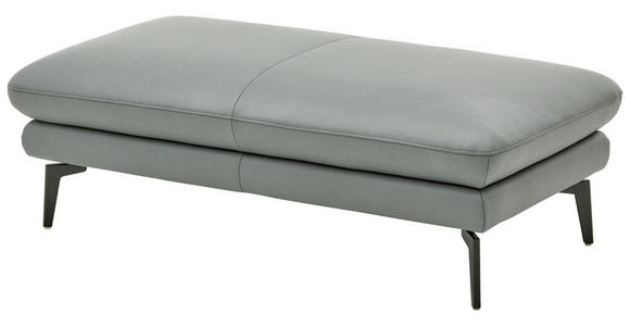 3-SITZER-SOFA in Echtleder Grau  - Schwarz/Grau, Design, Leder/Metall (222/86/104cm) - Dieter Knoll