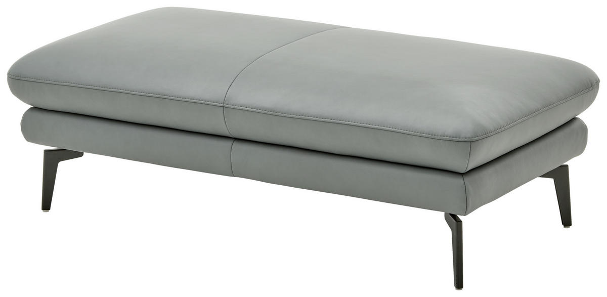 3-SITZER-SOFA in Echtleder Grau  - Schwarz/Grau, Design, Leder/Metall (222/86/104cm) - Dieter Knoll