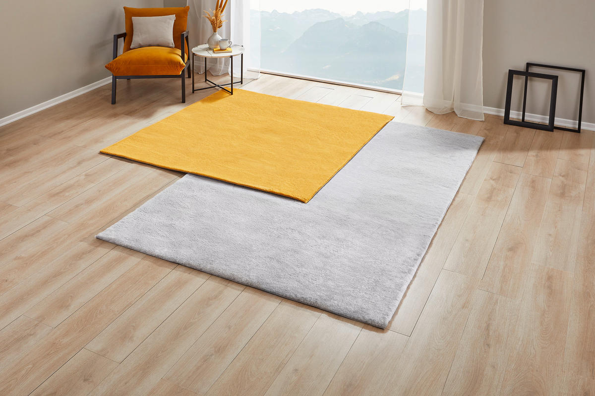Hochflorteppich in Grau 160x160 cm kaufen | Kurzflor-Teppiche