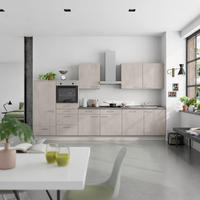KÜCHENBLOCK Riva 360 cm  in Grau, Schieferfarben  - Schieferfarben/Edelstahlfarben, MODERN, Holzwerkstoff/Metall (360cm) - Nobilia