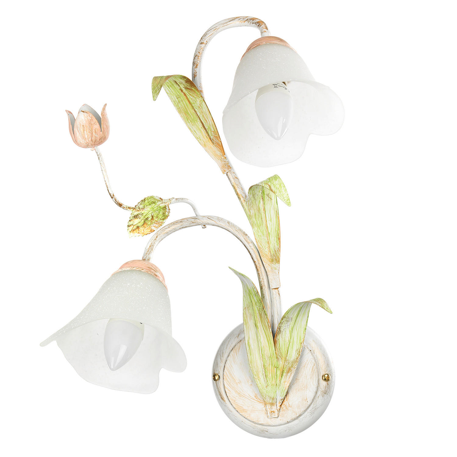 WANDLEUCHTE 32/18/40 cm   - Pink/Weiß, KONVENTIONELL, Glas/Metall (32/18/40cm)