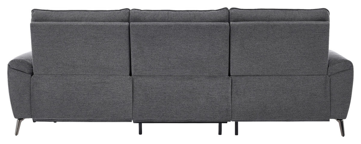 ECKSOFA Dunkelgrau Webstoff  - Chromfarben/Dunkelgrau, Design, Textil/Metall (168/272cm) - Carryhome