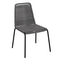 Scaun De Grădină in metal, plastic gri  - negru/gri, Lifestyle, plastic/metal (61/84,5/57,5cm) - Ambia Garden