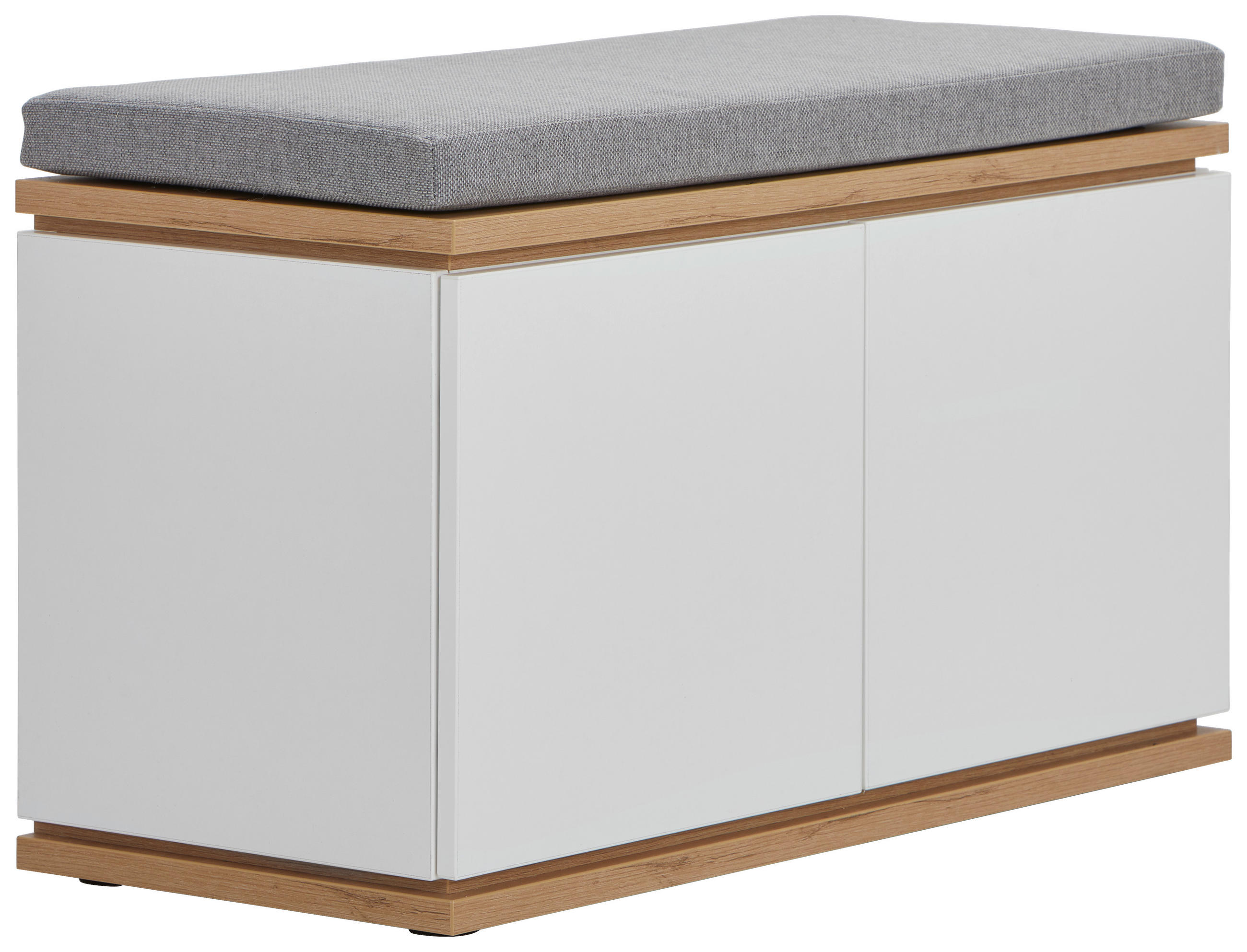 GARDEROBENBANK 85/52/38 cm  - Weiss/Dunkelgrau, Design, Holzwerkstoff/Kunststoff (85/52/38cm) - Xora