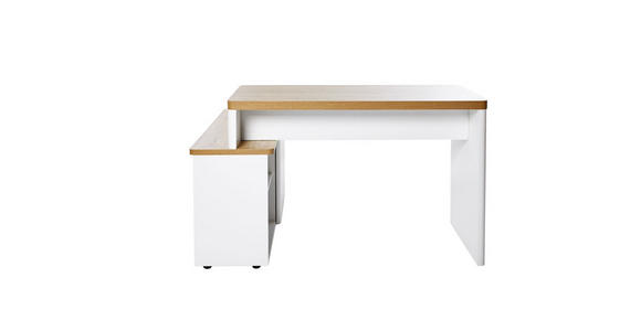 ECKSCHREIBTISCH 140/118/76 cm  in Weiß, Eichefarben  - Eichefarben/Weiß, KONVENTIONELL, Holzwerkstoff (140/118/76cm) - Venda