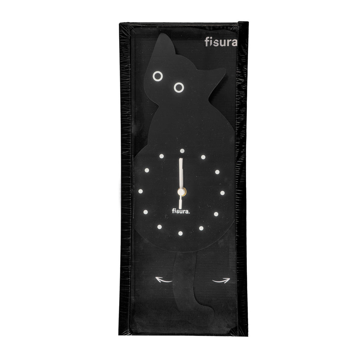 WANDUHR Schwarz  - Schwarz, Basics, Holzwerkstoff/Kunststoff (43/18/3cm)