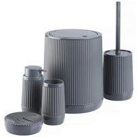 SET MED BADRUMSTILLBEHÖR plast  - antracit, Design, plast - Best Price