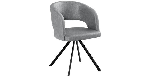 ARMLEHNSTUHL  Typenauswahl, inklusive Armlehnen Samt  - Hellgrau/Schwarz, KONVENTIONELL, Textil/Metall (56/84/59cm) - Moderano
