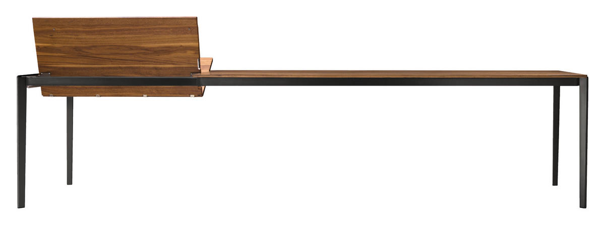 ESSTISCH in Holz, Metall 200(300)/100/75 cm  - Nussbaumfarben/Schwarz, Design, Holz/Metall (200(300)/100/75cm) - Team 7