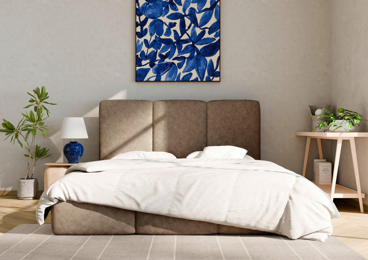 POLSTERBETT Lattenrost, Bettkasten 140/200 cm  in Schlammfarben  - Schlammfarben/Schwarz, Design, Holz/Textil (140/200cm) - Boxxx
