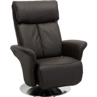 RELAXSESSEL in Leder Braun  - Edelstahlfarben/Braun, Design, Leder (82/107/88cm) - Himolla