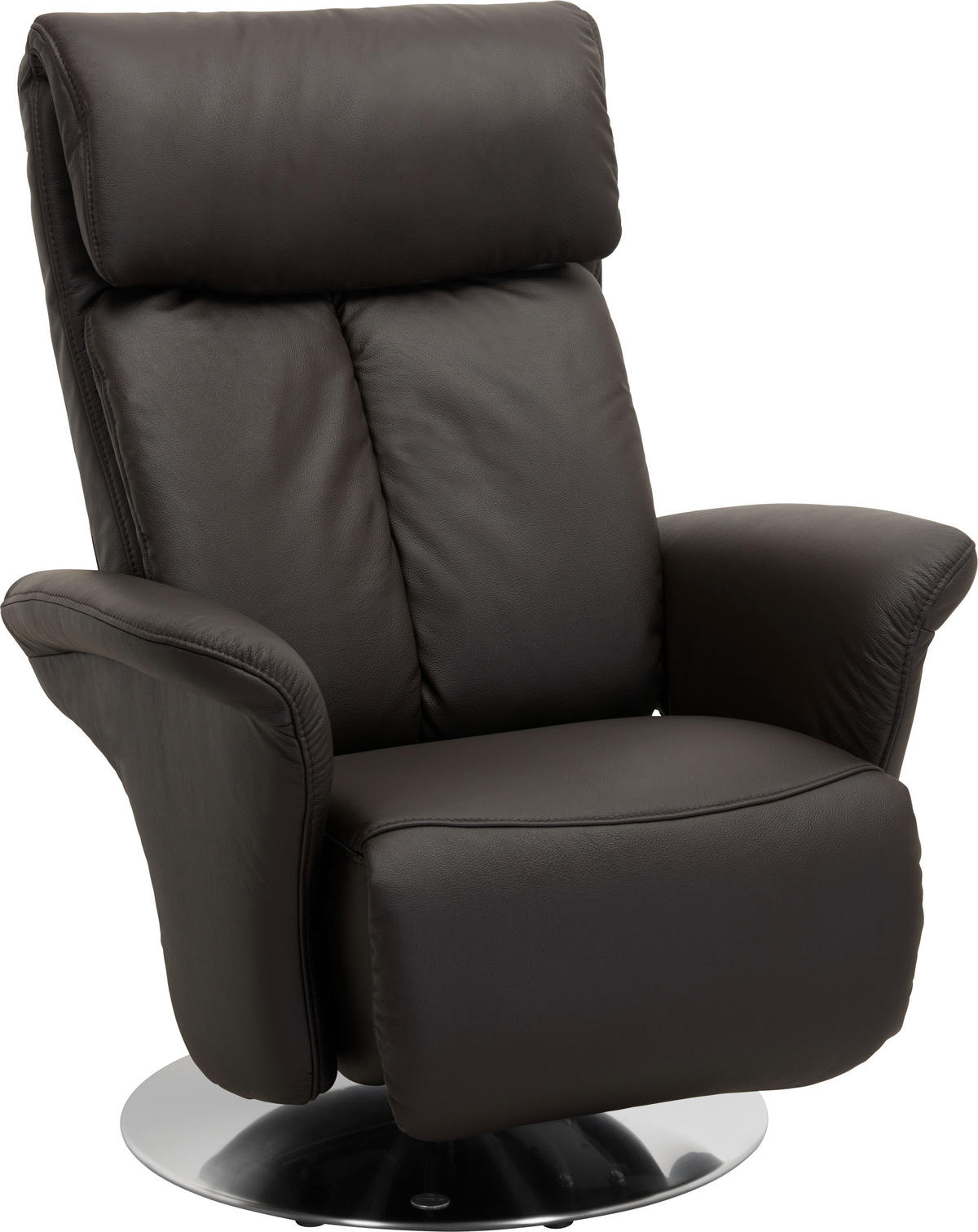 RELAXSESSEL in Leder Braun  - Edelstahlfarben/Braun, Design, Leder (82/107/88cm) - Himolla