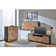 KOMMODE  in 110/115,5/40 cm  - Eichefarben/Schwarz, LIFESTYLE, Holzwerkstoff (110/115,5/40cm) - Xora