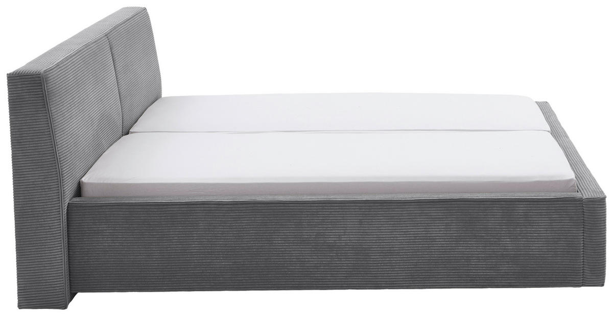 POLSTERBETT 180/200 cm  in Grau  - Birkefarben/Buchefarben, Design, Holz/Textil (180/200cm) - Boxxx