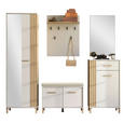 GARDEROBE 5-teilig  in 220/192,5/40 cm  - Kaschmir/Eiche Artisan, Basics, Glas/Holzwerkstoff (220/192,5/40cm) - Carryhome