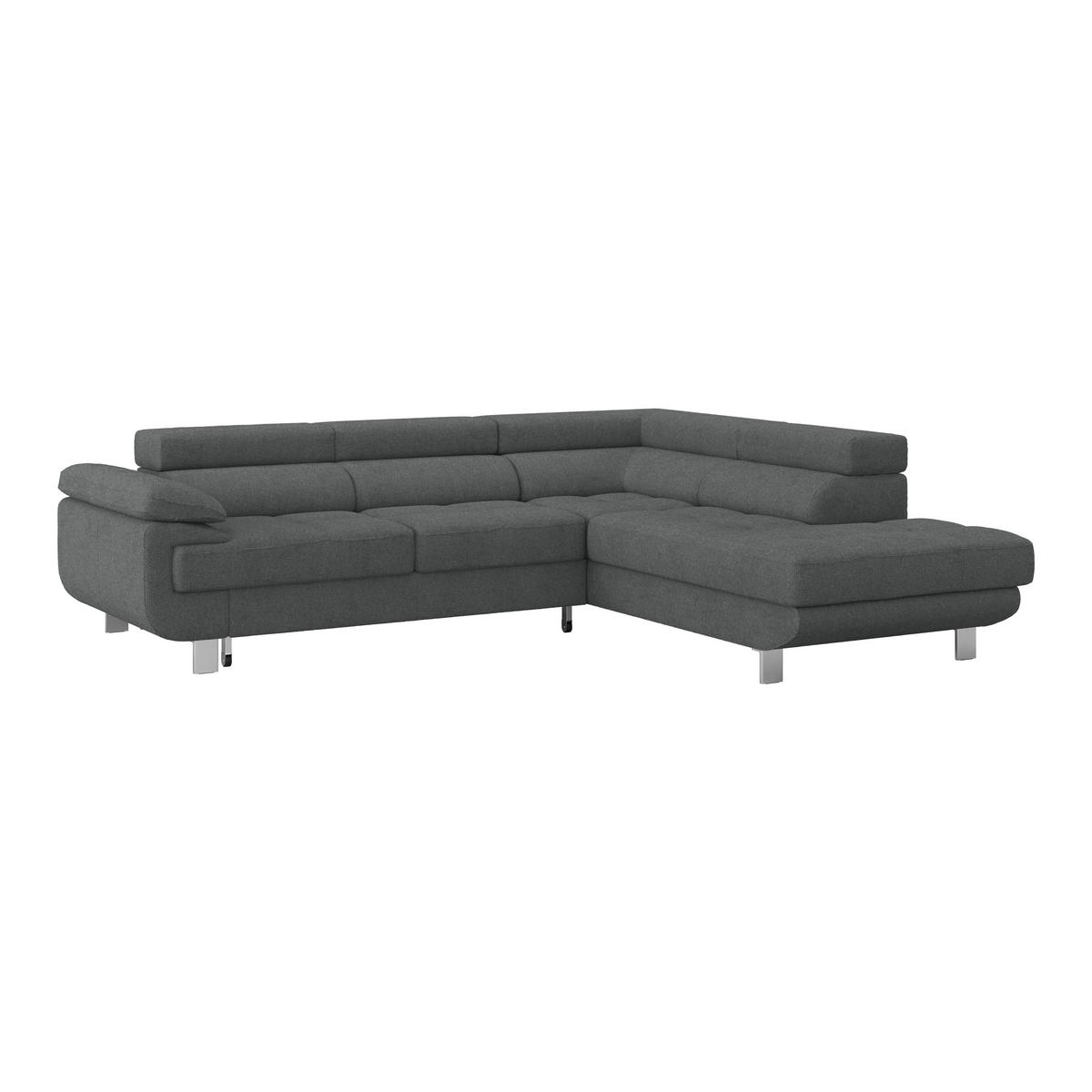 ECKSOFA Anthrazit Drell  - Anthrazit, MODERN, Textil/Metall (270/230cm) - MID.YOU