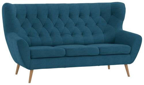 3-SITZER-SOFA in Mikrofaser Blau  - Blau, Design, Holz/Textil (187/101/95cm) - Stylife