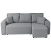 ECKSOFA in Struktur Grau  240/153 cm  - Chromfarben/Schwarz, Basics, Kunststoff/Textil (240/153cm) - P & B