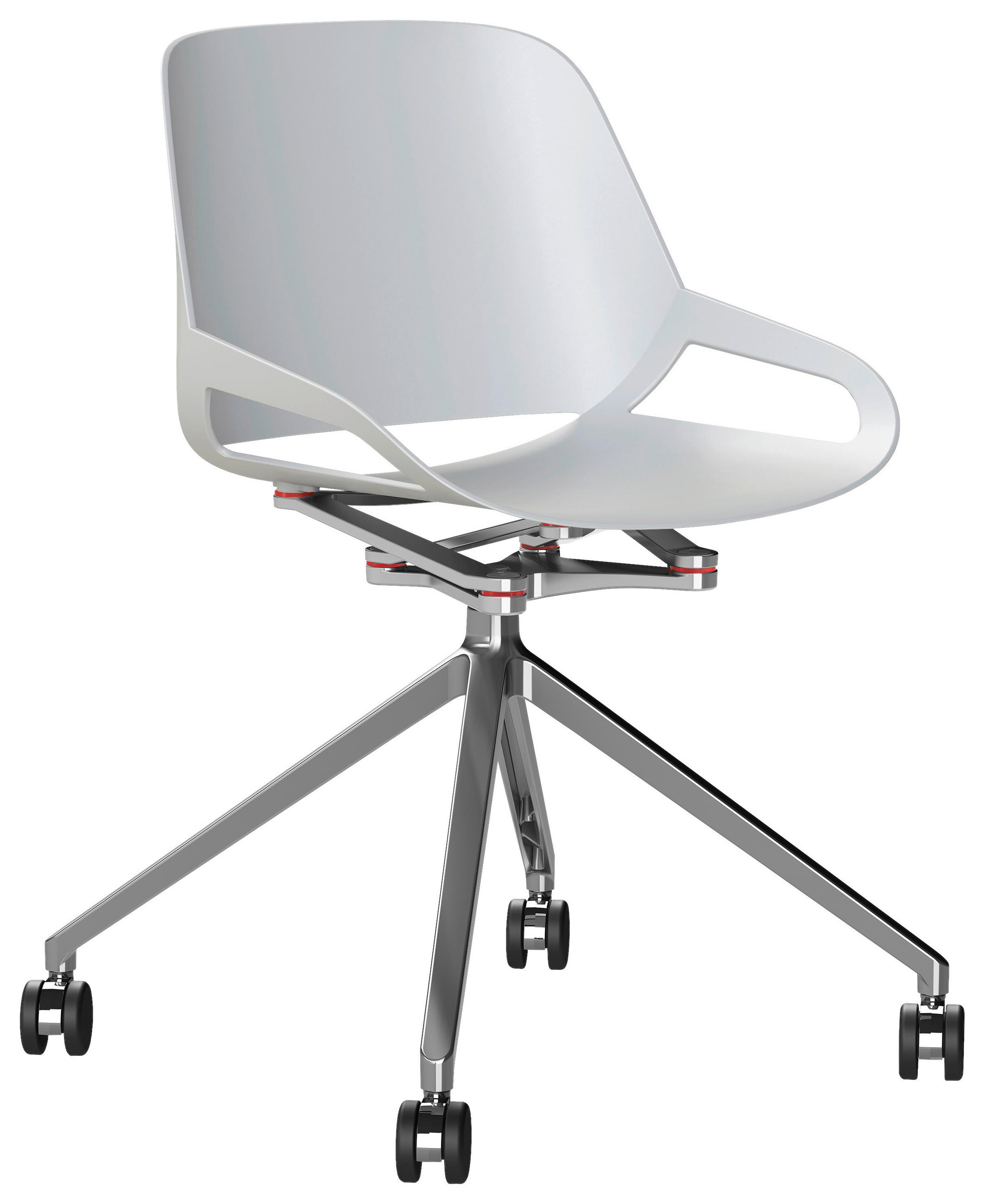 BESUCHERSTUHL Weiß, Alufarben - Alufarben/Weiß, Basics, Kunststoff/Metall (50/72/52cm) - Aeris