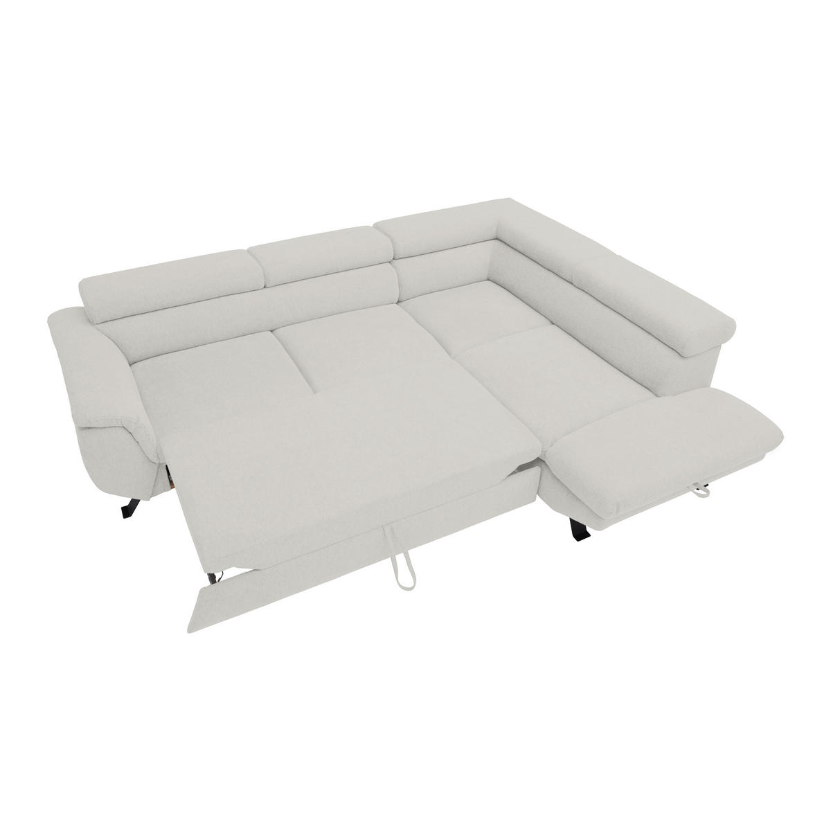 HÖRNSOFFA i vävt tyg gråvit  - gråvit/svart, Modern, metall/textil (257/198cm) - MID.YOU