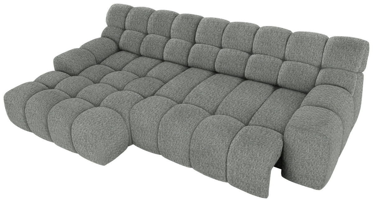 ECKSOFA in Webstoff Dunkelgrau  - Dunkelgrau/Schwarz, Modern, Kunststoff/Textil (180/297cm) - Welnova