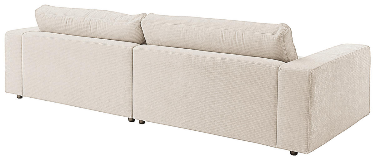 3-SITZER-SOFA in Chenille Creme  - Creme/Schwarz, Design, Kunststoff/Textil (290/86/127cm) - Lomoco