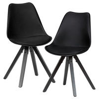 SADA STOLIČIEK 2 kus - čierna, Modern, drevo/textil (49/87/52cm) - MID.YOU