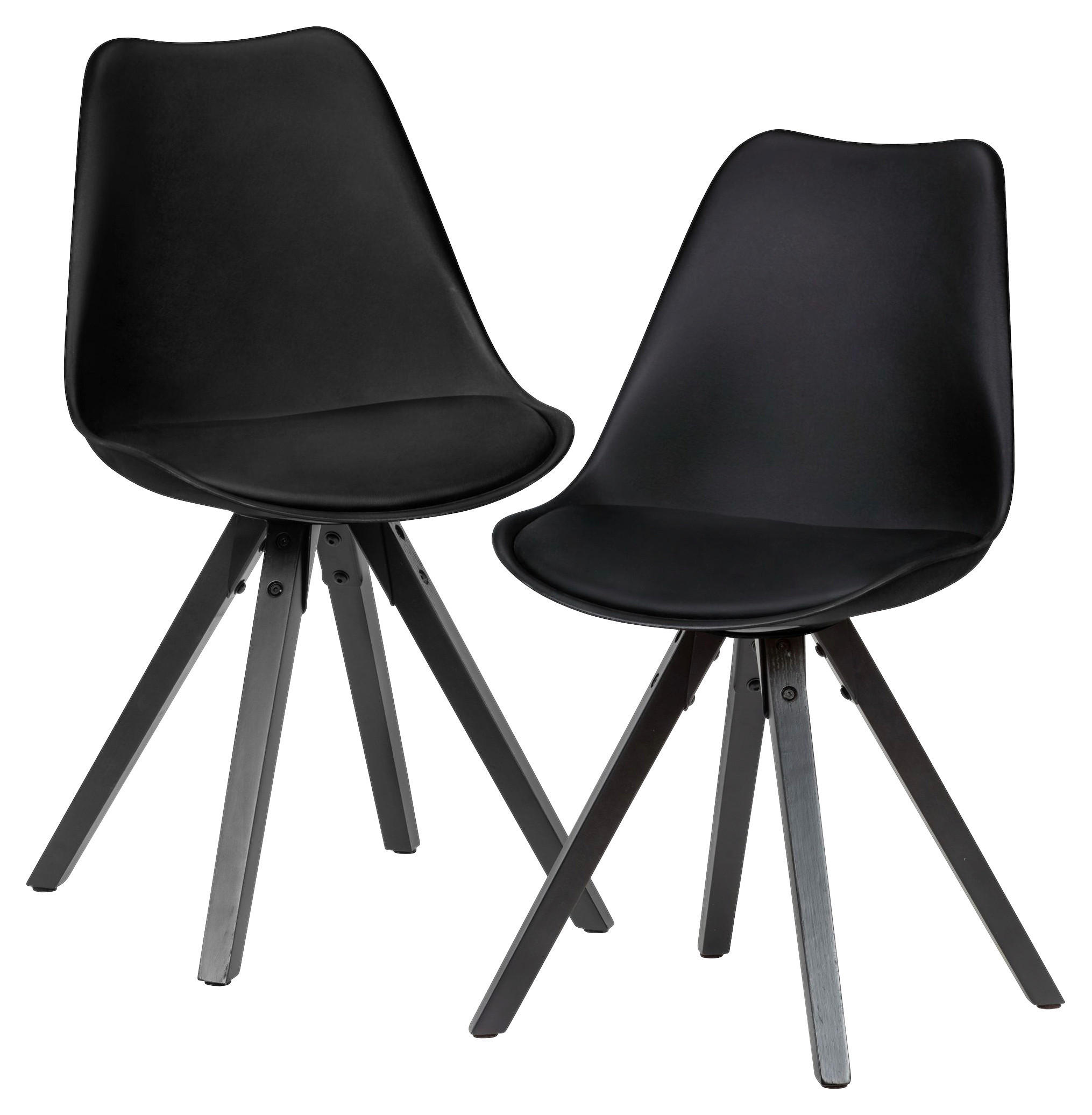 Set De Scaune din plastic, textil, negru