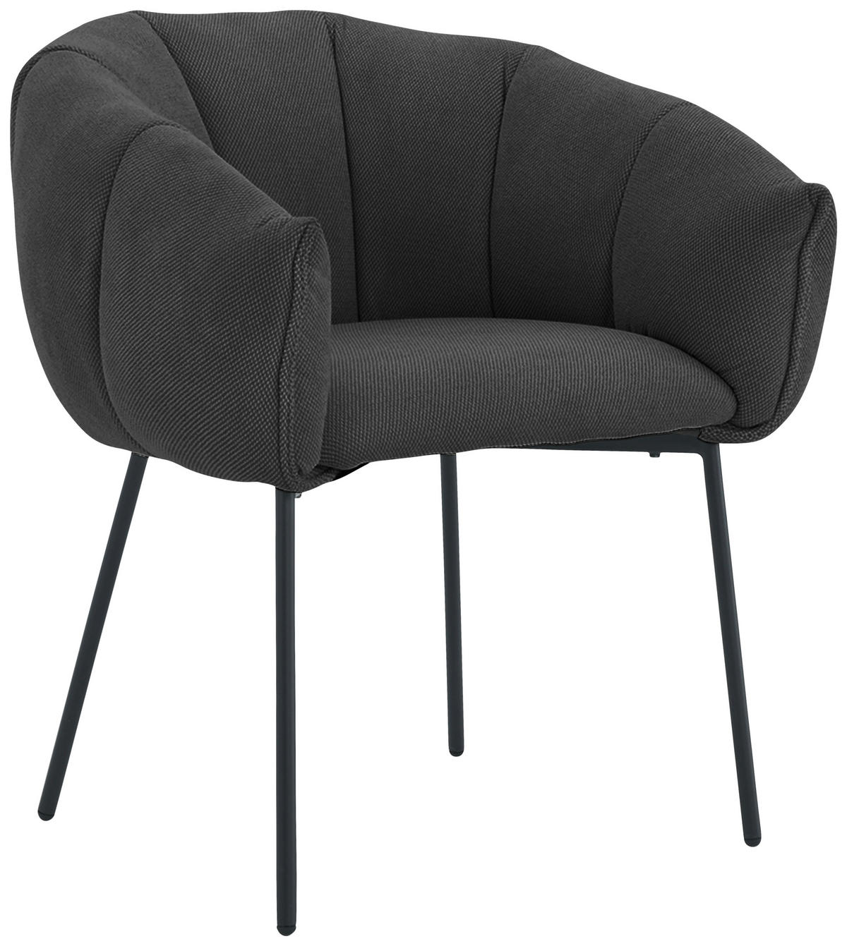 ARMLEHNSTUHL  in Eisen Struktur  - Schwarz, Design, Textil/Metall (66/78/72cm) - Carryhome